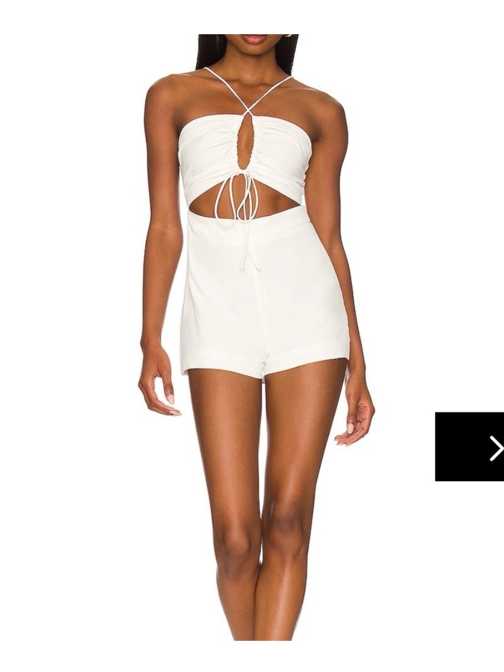 Superdown White Strappy Cutout One-Piece Romper
